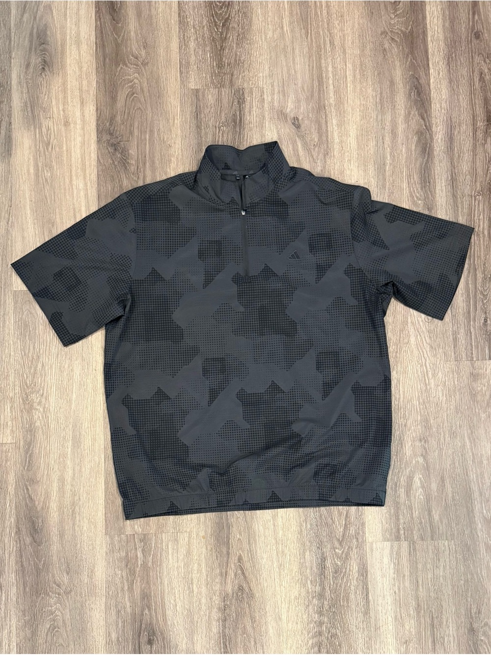 Adidas Black Dotted Camoflauge Quarter-Zip Golf Pullover